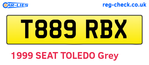 T889RBX are the vehicle registration plates.
