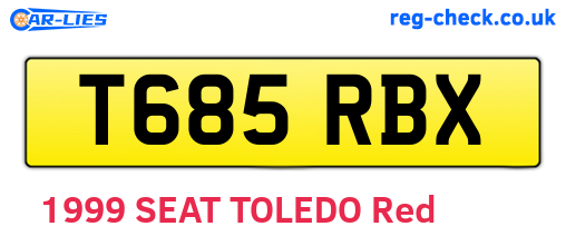 T685RBX are the vehicle registration plates.