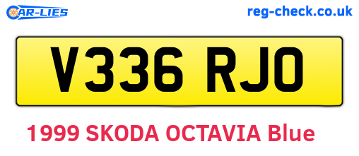 V336RJO are the vehicle registration plates.