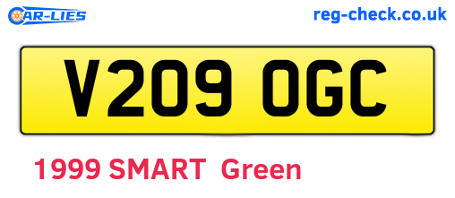 V209OGC are the vehicle registration plates.