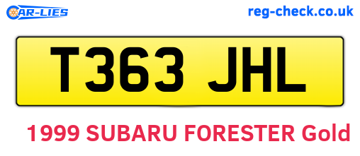 T363JHL are the vehicle registration plates.