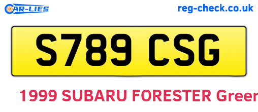 S789CSG are the vehicle registration plates.