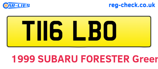 T116LBO are the vehicle registration plates.
