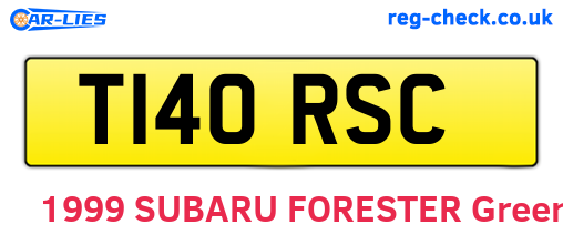 T140RSC are the vehicle registration plates.