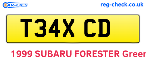 T34XCD are the vehicle registration plates.
