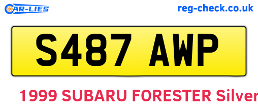 S487AWP are the vehicle registration plates.