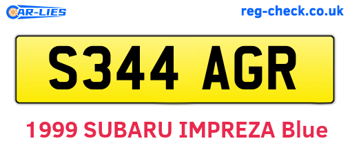 S344AGR are the vehicle registration plates.