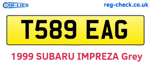 T589EAG are the vehicle registration plates.