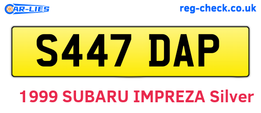 S447DAP are the vehicle registration plates.