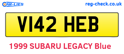 V142HEB are the vehicle registration plates.