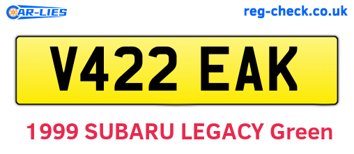 V422EAK are the vehicle registration plates.