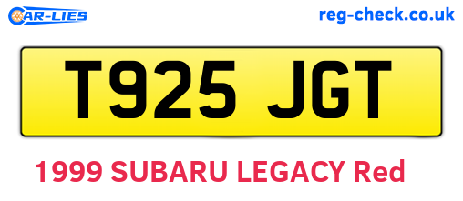 T925JGT are the vehicle registration plates.