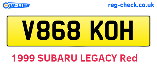V868KOH are the vehicle registration plates.