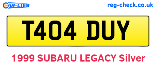 T404DUY are the vehicle registration plates.