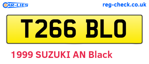 T266BLO are the vehicle registration plates.