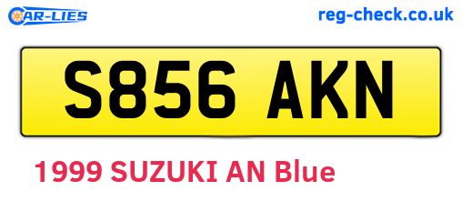 S856AKN are the vehicle registration plates.