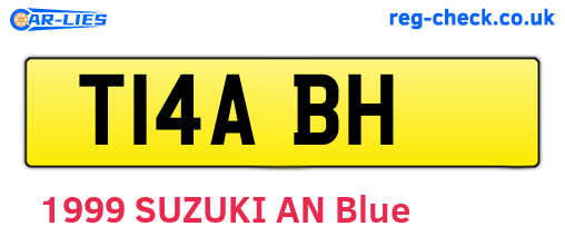 T14ABH are the vehicle registration plates.