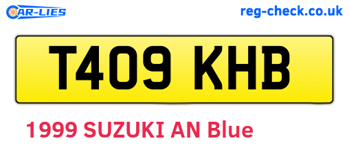 T409KHB are the vehicle registration plates.