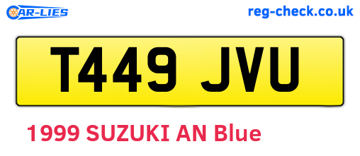 T449JVU are the vehicle registration plates.