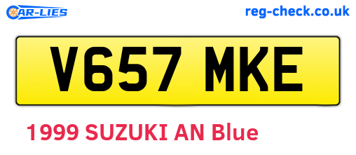 V657MKE are the vehicle registration plates.