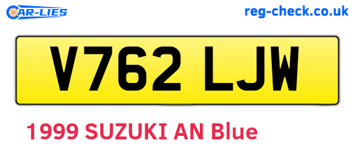 V762LJW are the vehicle registration plates.