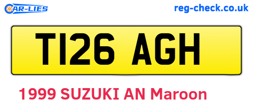 T126AGH are the vehicle registration plates.