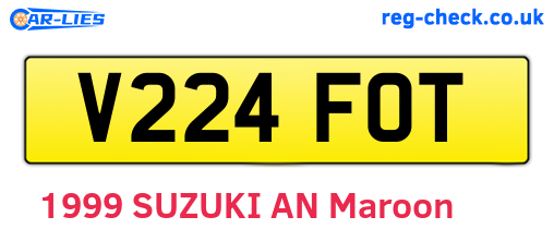 V224FOT are the vehicle registration plates.
