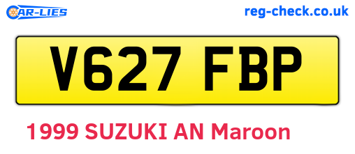 V627FBP are the vehicle registration plates.