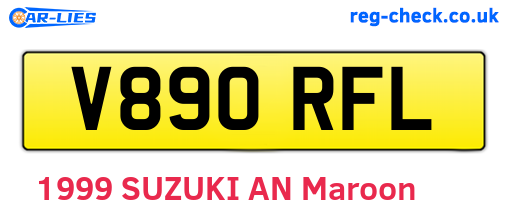 V890RFL are the vehicle registration plates.