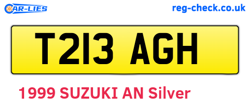 T213AGH are the vehicle registration plates.