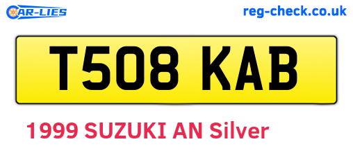 T508KAB are the vehicle registration plates.