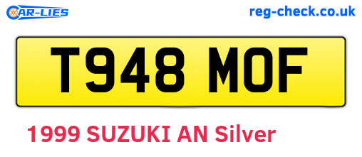 T948MOF are the vehicle registration plates.