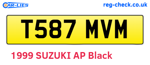 T587MVM are the vehicle registration plates.