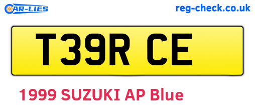 T39RCE are the vehicle registration plates.