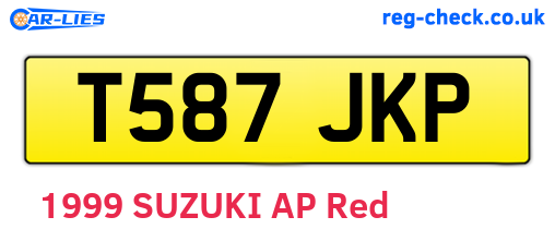 T587JKP are the vehicle registration plates.