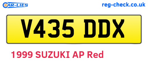 V435DDX are the vehicle registration plates.
