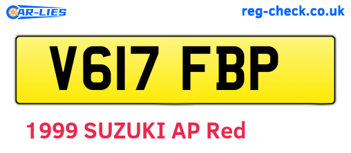V617FBP are the vehicle registration plates.