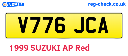 V776JCA are the vehicle registration plates.