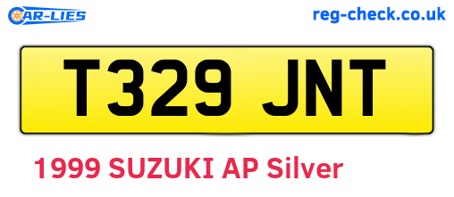 T329JNT are the vehicle registration plates.