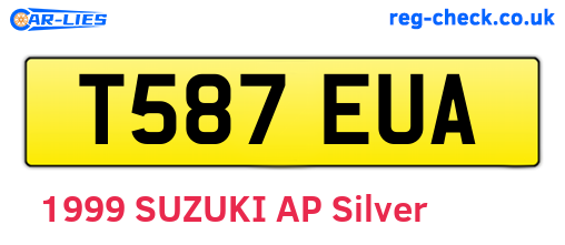 T587EUA are the vehicle registration plates.