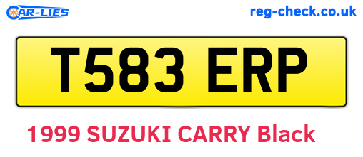 T583ERP are the vehicle registration plates.