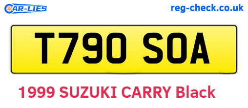 T790SOA are the vehicle registration plates.