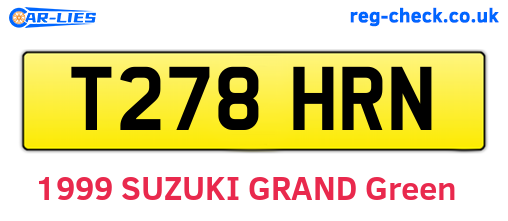 T278HRN are the vehicle registration plates.