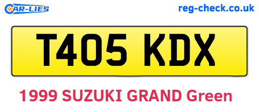 T405KDX are the vehicle registration plates.