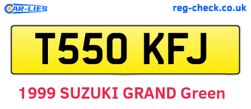 T550KFJ are the vehicle registration plates.