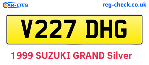 V227DHG are the vehicle registration plates.
