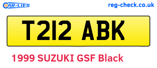 T212ABK are the vehicle registration plates.