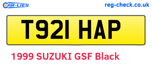 T921HAP are the vehicle registration plates.