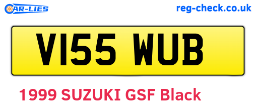 V155WUB are the vehicle registration plates.