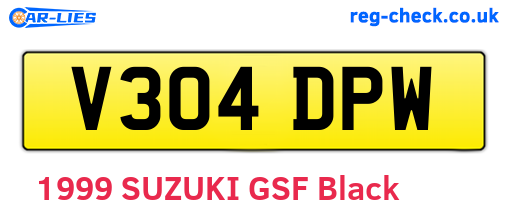 V304DPW are the vehicle registration plates.
